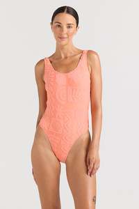 Womens Swimwear: Mai Tai Scoop One Piece - Coral