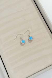 Blue Opal Drop Earrings