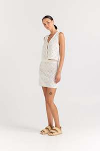 Messina Knit Mini Skirt - Vanilla