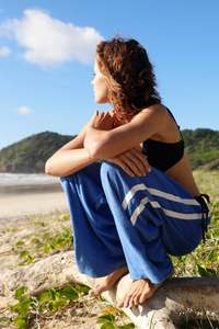 Terry Towelling Pants - Cobalt Blue