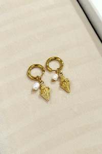 Mount Longboards: Shell Drop Earrings - Gold