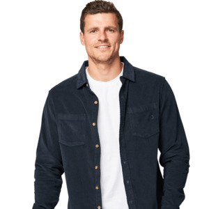 Corduroy Long Sleeve Shirt - Navy