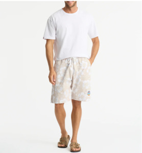 Classic Hibiscus Shorts - Stone