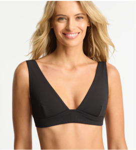Clearance: Ribbed Bikini Top - Black