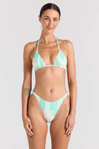 Womens Swimwear: Palms String Tie Top - Mint