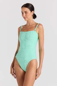 Womens Swimwear: Mai Tai Bandeau One Piece - Mint
