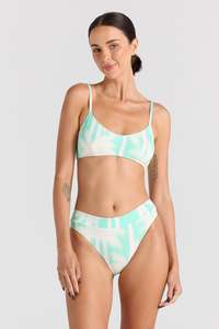 Womens Swimwear: Palms Scoop Bralette Top - Mint