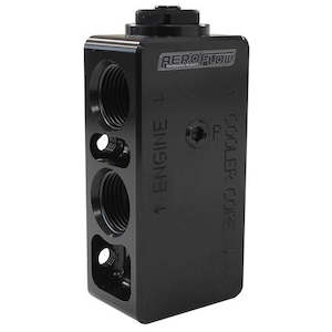 Aeroflow: AEROFLOW Billet Aluminium Oil Thermostat 4 x -10 ORB ports, 1/8" NPT Port