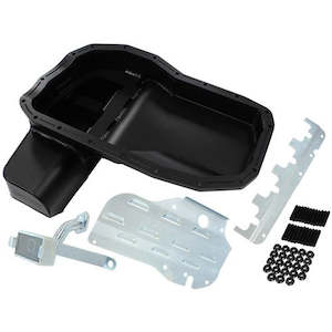 Aeroflow: Mitsubishi Evo 4G63 Fabricated Race Oil Pan SuiAEROFLOW Mitsubishi Evolution 4 to 9, 6.1L Capacity With Crank Scraper, Baffle, Oil Pick-Up and Mounting