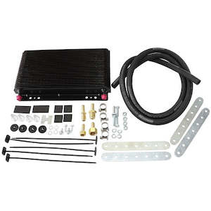 AEROFLOW Oil Cooler Kit 3/8" Barb, 11" x 6" x 1-1/2"