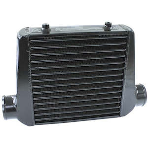 Intercoolers: AEROFLOW 280x300x76mm Street Series Aluminium Intercooler, Black Finish