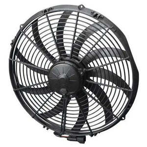 SPAL 16" Extreme Electric Thermo Fan 2500 cfm - Puller Type with Curved Blades, 26 amps