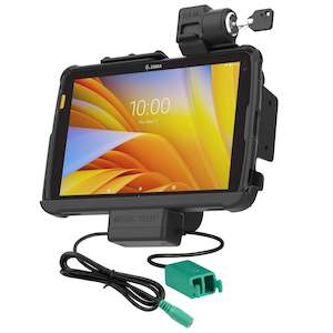 Handheld Pc Holders Mounts: Locking RAM® Tough-Dock™ Power + Dual USB for Zebra ET4x 10" Tablet (RAM-HOL-ZE21PD2KLU)