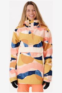 RIP CURL WOMENS RIDER ANORAK SNOW JACKET - MULTICO