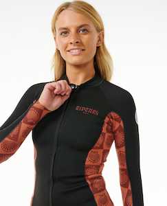 Wetsuits: RIP CURL WOMENS DAWN PATROL LONG SLEEVE JACKET - RUST
