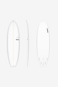 Fish: TORQ TET 7'2" MOD FISH - WHITE / PINLINE