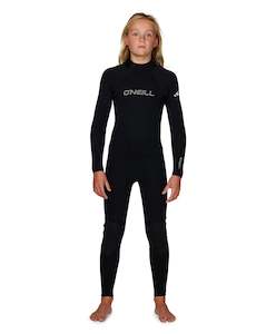 Wetsuits: O'NEILL YOUTH REACTOR 2 GBS BACK ZIP FULL 4/3MM WETSUIT - BLACK