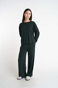 HUFFER MERINO LOUNGE PANT - FOREST