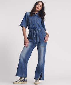 ONE TEASPOON VERONICA DENIM JUMPSUIT - WESTLAND BLUE