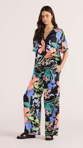 MINK PINK RAVINA DRAWSTRING PANT - FLORAL