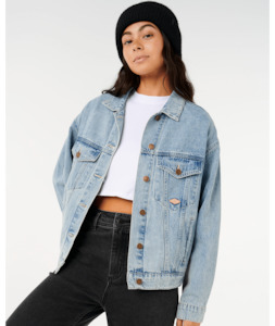 W Sweatshirts Jackets: RIP CURL CRUISIN DENIM JACKET - VINTAGE BLUE