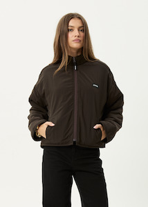 AFENDS BERLIN REVERSIBLE POLAR FLEECE JACKET - COFFEE
