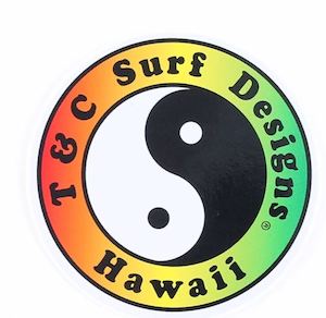 Accessories: T&C OG STICKER LARGE - RASTA