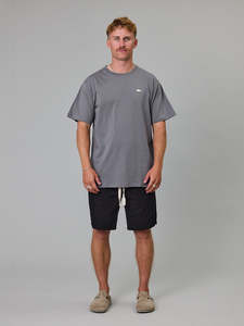 Mens: JUST ANOTHER FISHERMAN STAMP SEA TEE - CHARCOAL