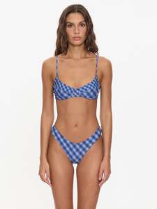 THRILLS HIGH SPEED CHECK UNDERWIRE BIKINI TOP - GUARDIAN NAVY