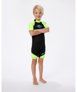 RIP CURL GROMS OMEGA BACK ZIP SPRING SUIT - LEMON