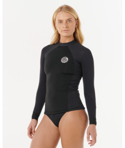 RIP CURL WOMENS FLASHBOMB NEO POLY LONG SLEEVE TOP - BLACK