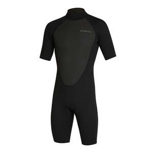 Wetsuits: O'NEILL FACTOR BACK ZIP SHORT SLEEVE SPRING 2MM - BLK/BLK