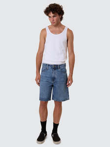 THRILLS SLACKER DENIM SHORT - STONED BLUES