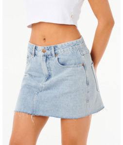 RIP CURL TABBY DENIM MINI SKIRT - VINTAGE BLUE