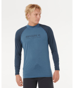 RIP CURL SHOCK UPF LONG SLEEVE RASH VEST - NAVY MARLE