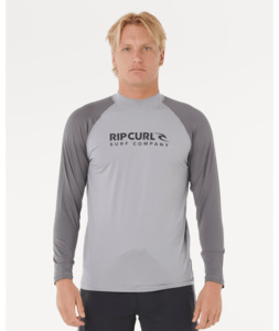 RIP CURL SHOCK UPF LONG SLEEVE RASH VEST - GREY MARLE