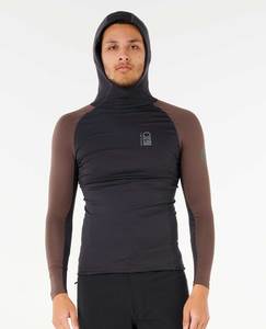 Rashies Mens: SEARCH UPF PERF L/S HOOD - ROCK