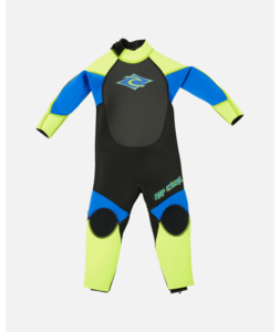 RIP CURL GROMS OMEGA 3/2 FLAT LOCKED BACK ZIP - LEMON