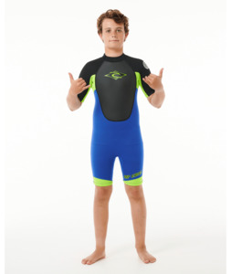 Wetsuits: RIP CURL KIDS OMEGA BACK ZIP SPRING - ELECTRIC COBALT