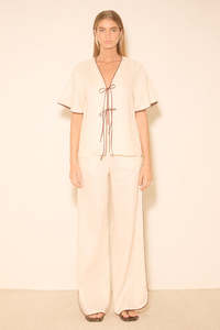 Tops: MON RENN ALERIA TOP - CREAM CONTRAST