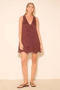 Tops: MON RENN ALERIA MINI DRESS - PLUM CONTRAST