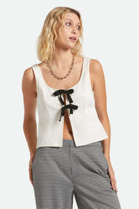 BRIXTON MAGNOLIA TIE TOP - OFF WHITE