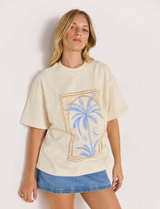 Tops: MINK PINK SIRENA OVERSIZE TEE - CREAM