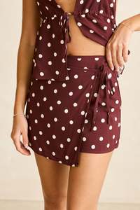 Skirts: RHYTHM DOTTI MINI SKIRT - CAFE