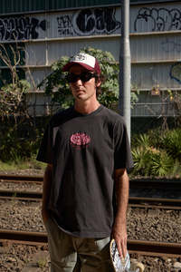 AFENDS DESTROYED - RETRO TEE - STONE BLACK