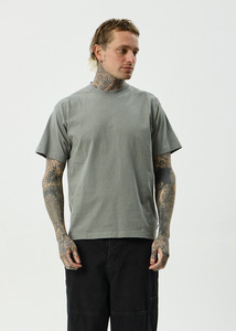 AFENDS GENESIS HEAVYWEIGHT RECYCLED BOXY TEE - WASHED SYCAMORE