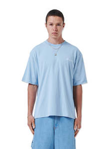 Mens: BARNEY COOLS LOGO TEE - SKY
