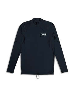 Mens: DEUS SNAKE RASH TOP - BLACK