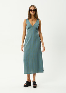 Dresses: AFENDS VOYAGER MAXI DRESS - DEEP OLIVE CHECK