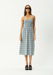 AFENDS AMELIE CHECK MIDI DRESS - MULTI